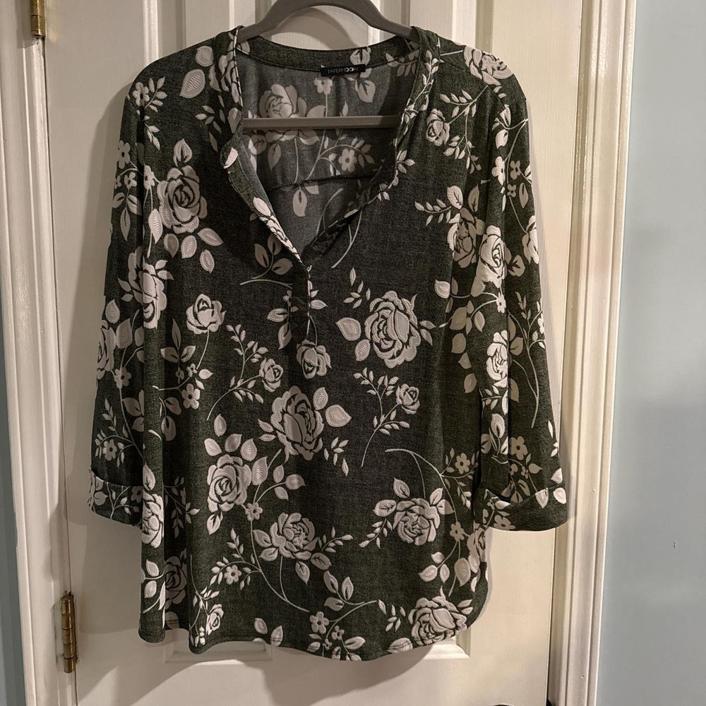 Paper Moon Olive Blouse‎ 2X